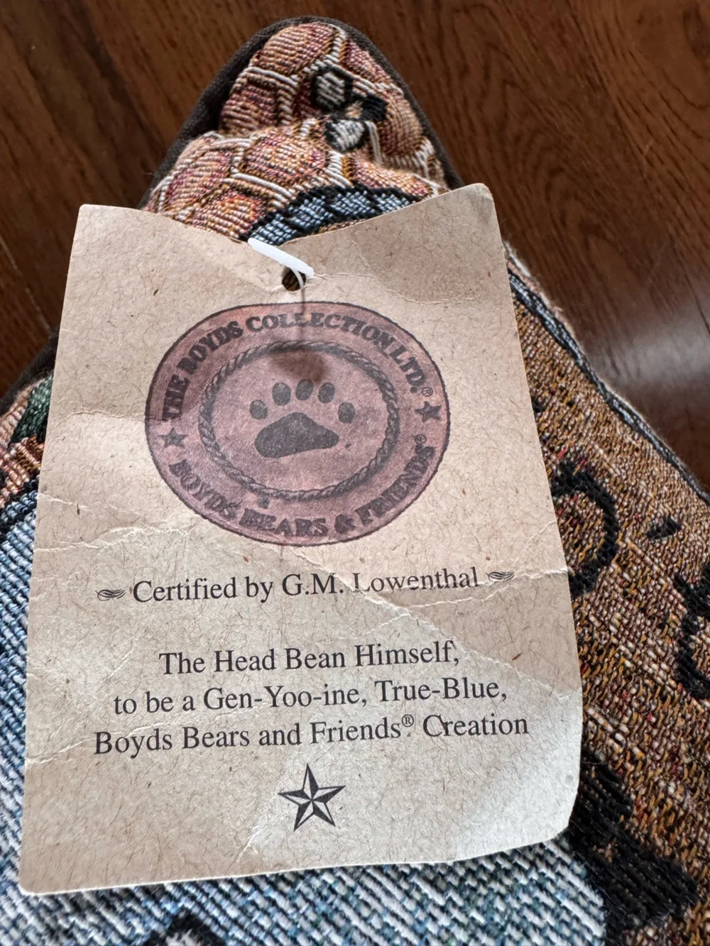 Boyds Bear Tapestry Pillow